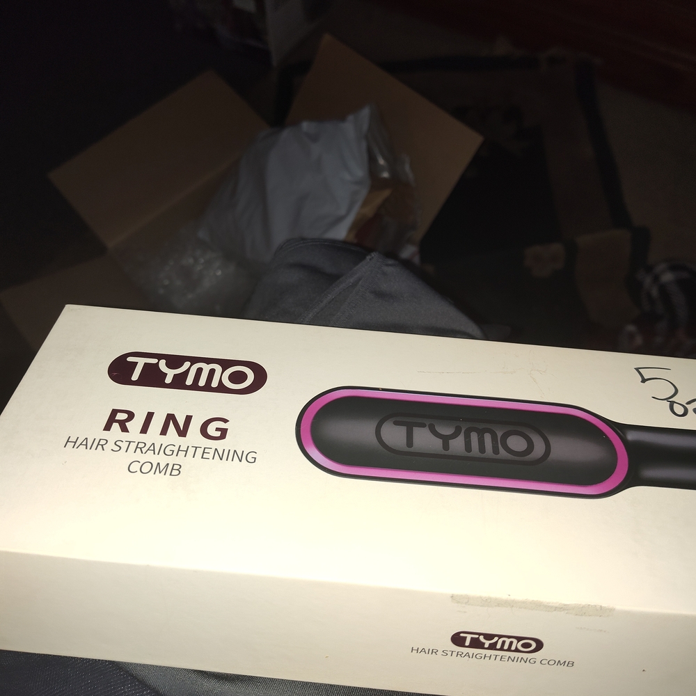 TYMO Ring Hair Straightening Comb - Black and Pink